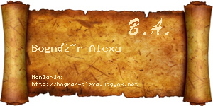 Bognár Alexa névjegykártya