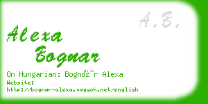 alexa bognar business card